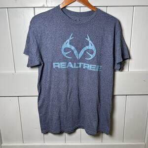 Realtree Men's Antler Logo Tee in Blue Size M (38-40)